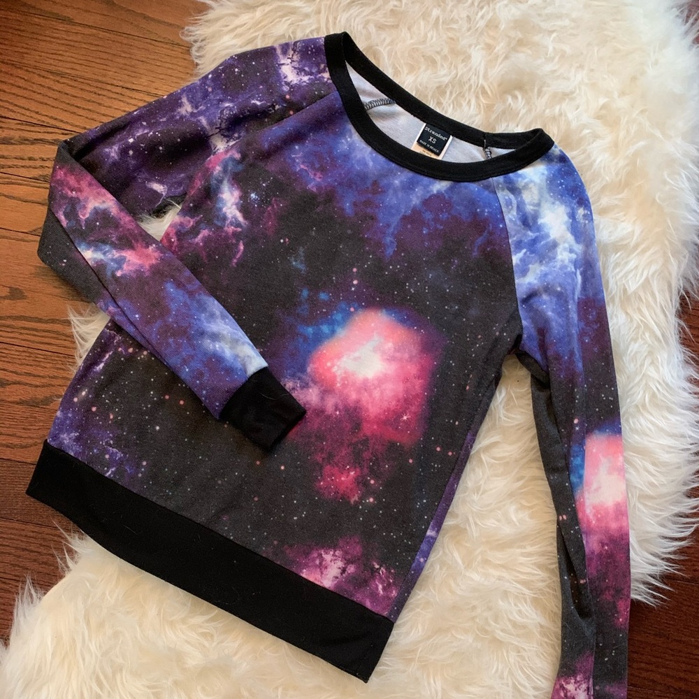 Purple Galaxy Pullover Sweater - Picture 5 of 7